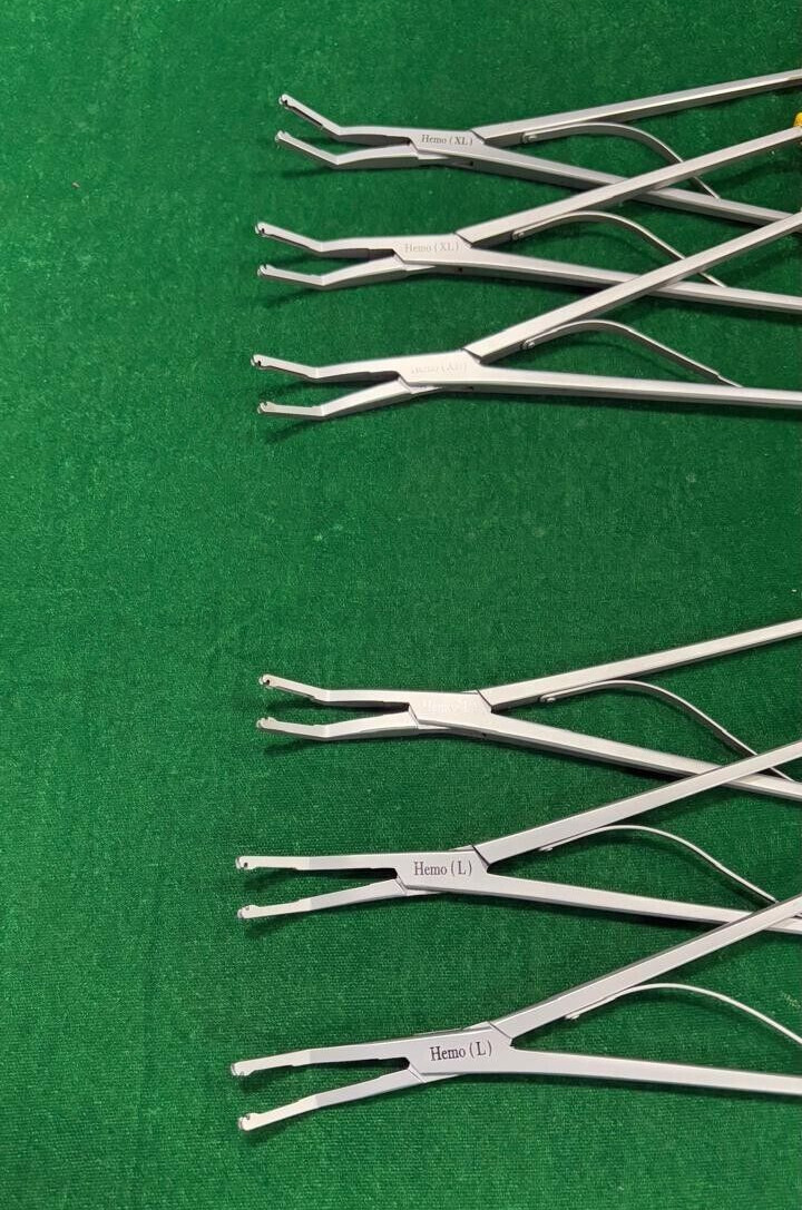6pc Laparoscopic Open Surgery Hem-o-Lok Applier Purple (L)/ Yellow (XL) Reusable
