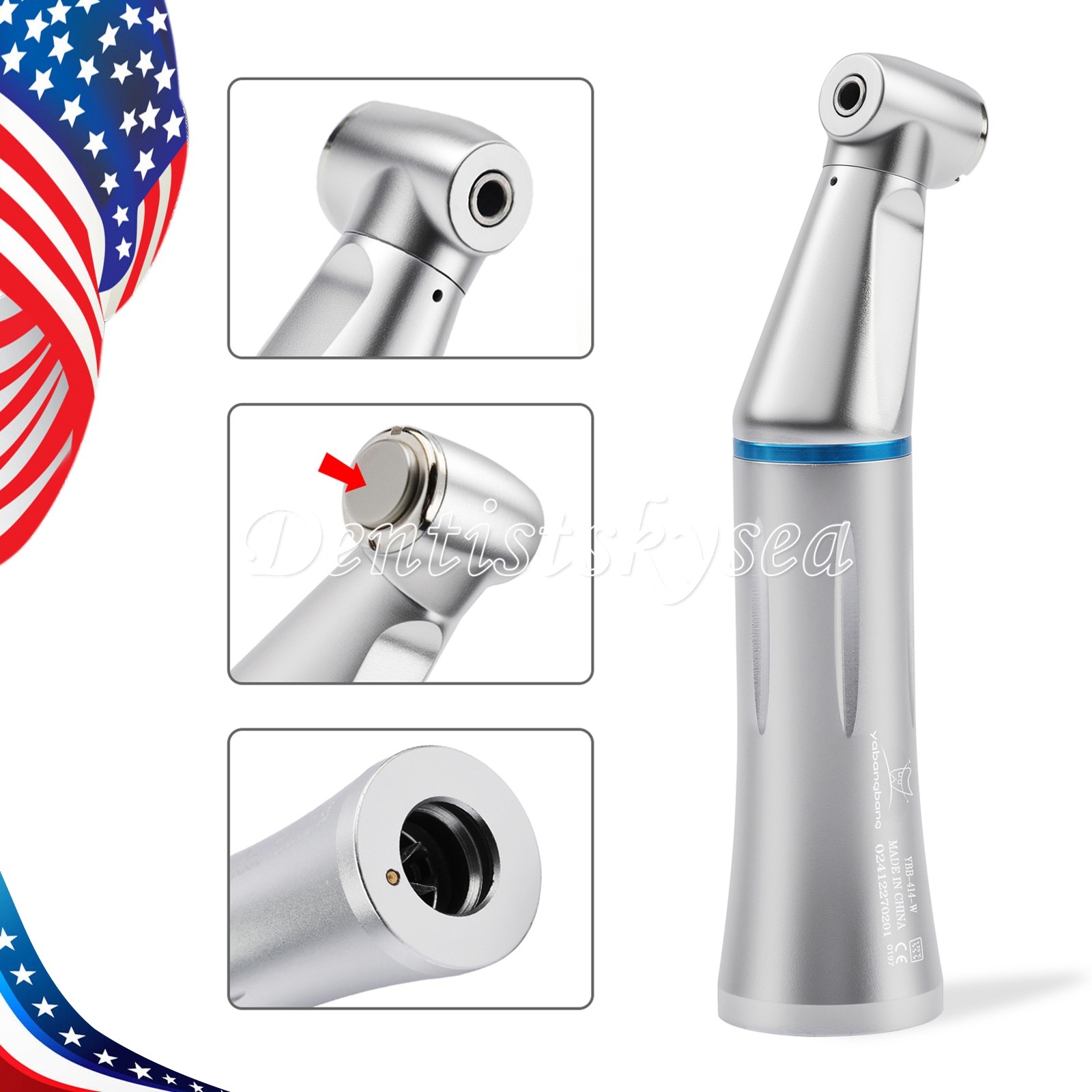 Dental Slow Low Speed Contra Angle Handpiece Inner Spray Push Button