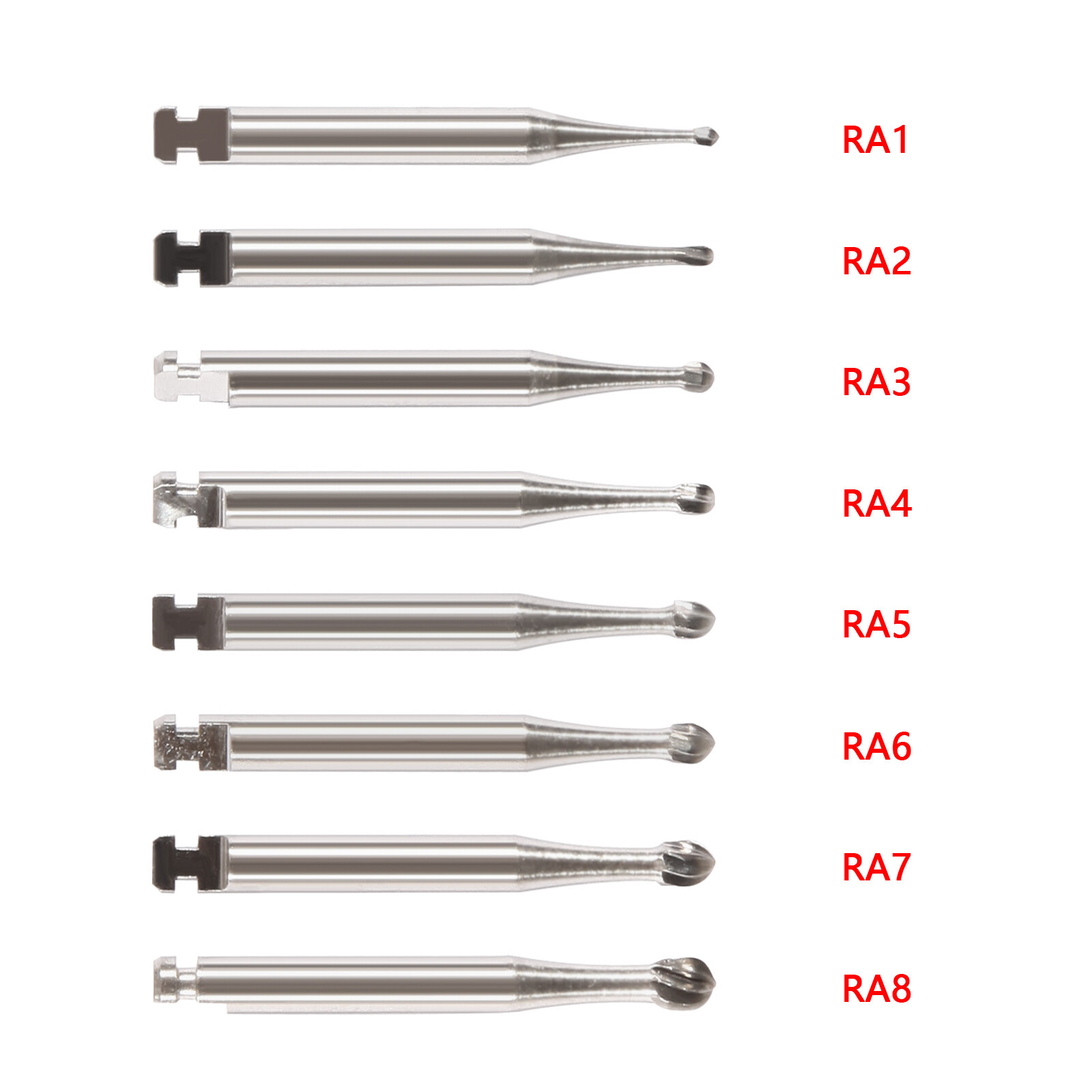 5-50pcs Dental Bur Round Latch Carbide RA Fit Low Speed Contra Angle Handpiece
