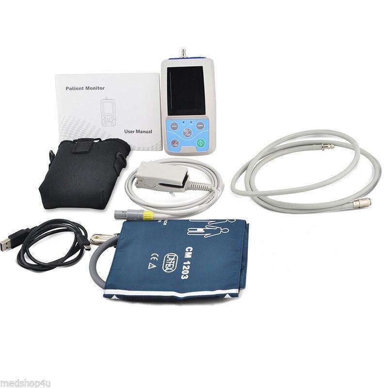 PM50 24-Hr Ambulatory NIBP Blood Pressure Holter & SPO2 Monitor – ABPM Recorder
