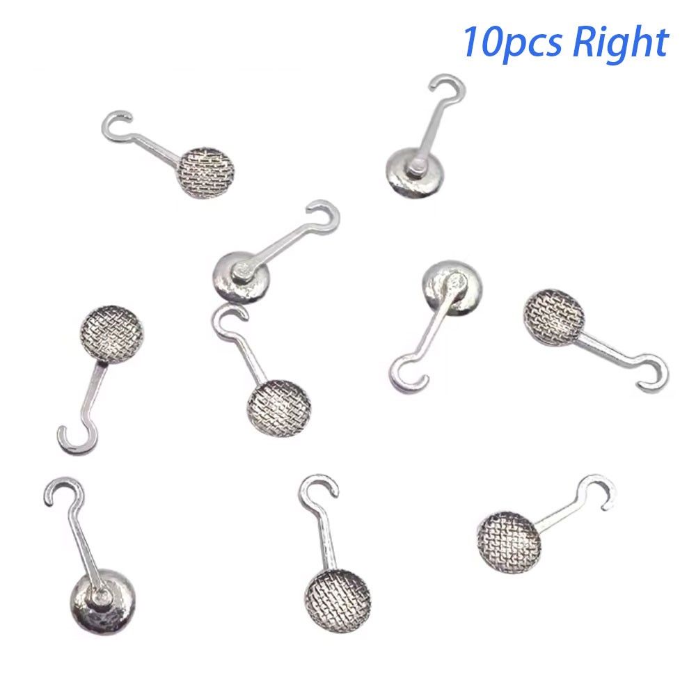 Dental Ortho Lingual Buttons with hook Bondable Round 10Pcs/Pack Mesh
