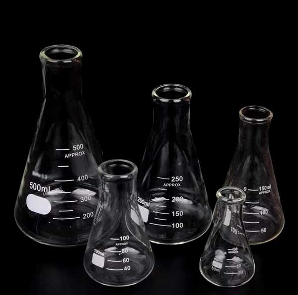 50ml-2000ml Ordinary Erlenmeyer Flask Rubber stopper Chemistry Lab Glassware