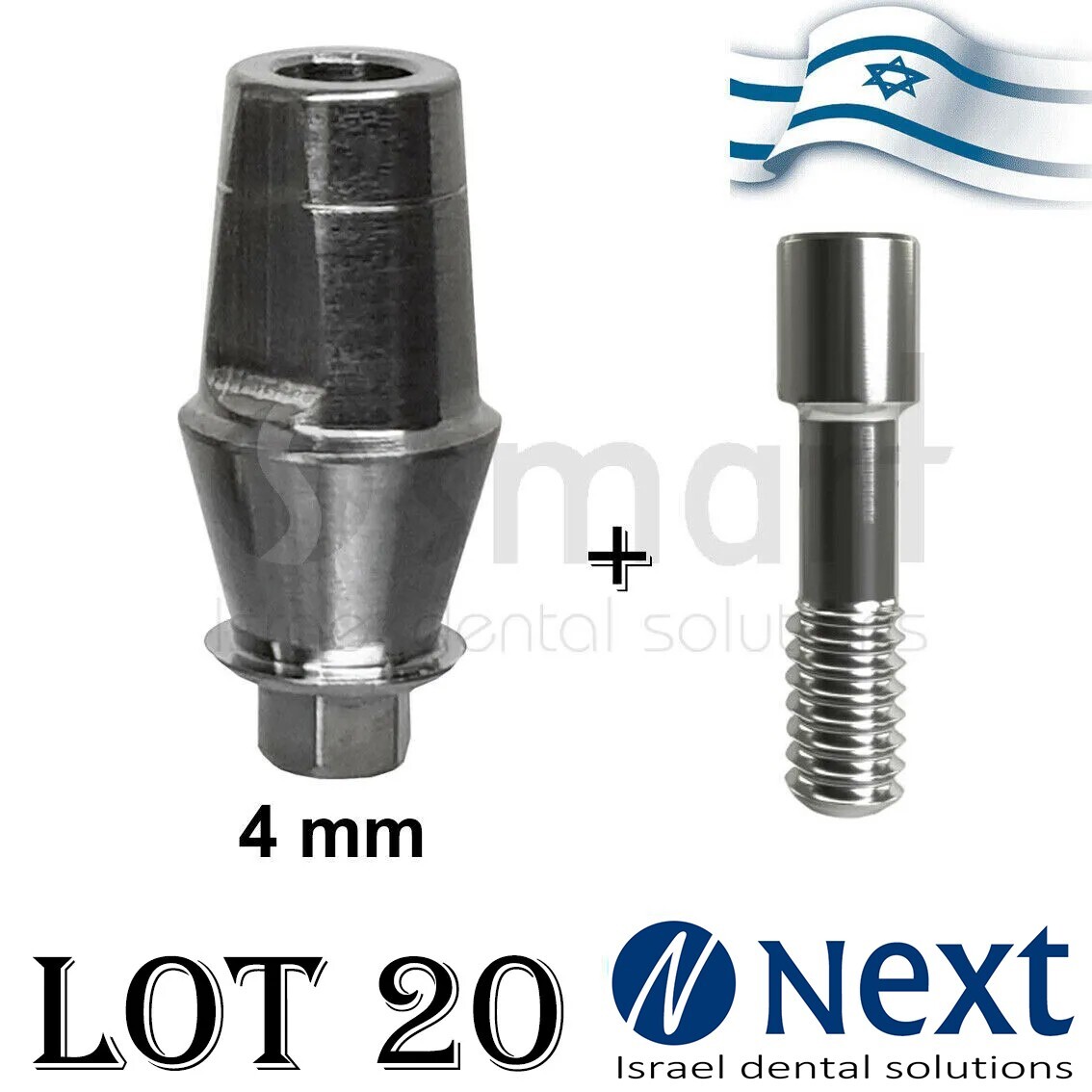 LotX20 Dental Straight Abutment 7mm WP Ø5.5 4mm friction fit platform switching