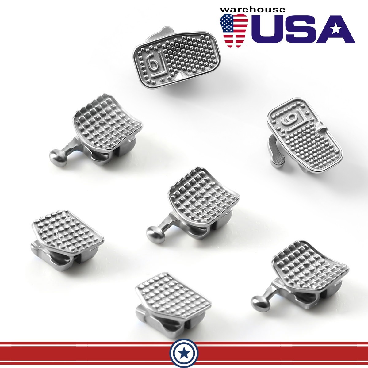 24pcs AZDENT Dental Ortho MIM Self Ligating Bracket Mini Roth.022 Hooks 345