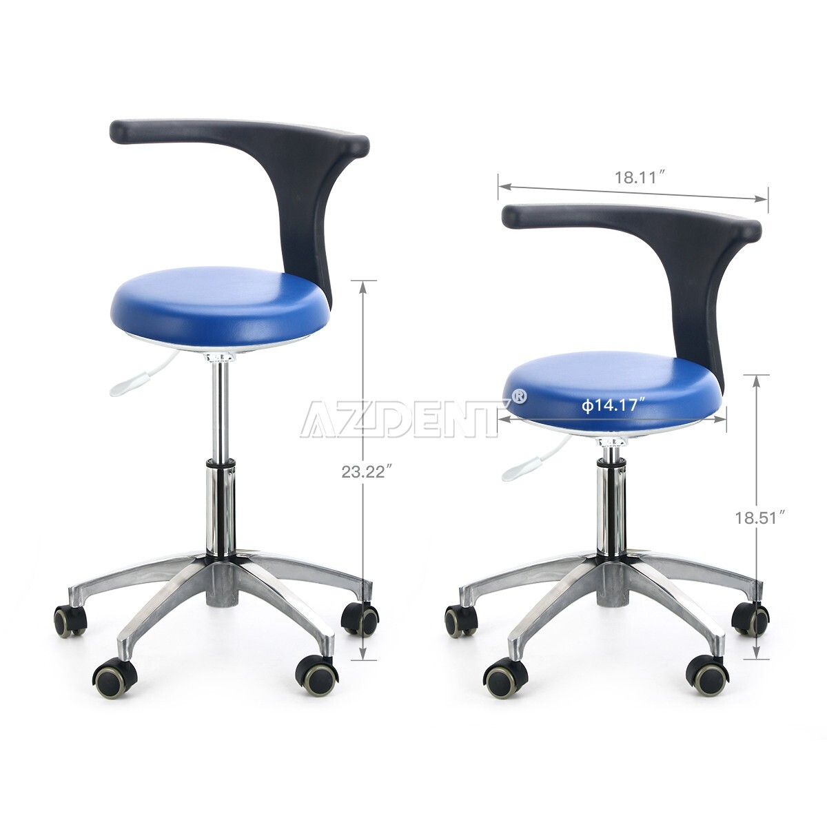 PU Leather Dental Adjustable Stool Dentist Doctor Chair Office Rolling Stool UPS