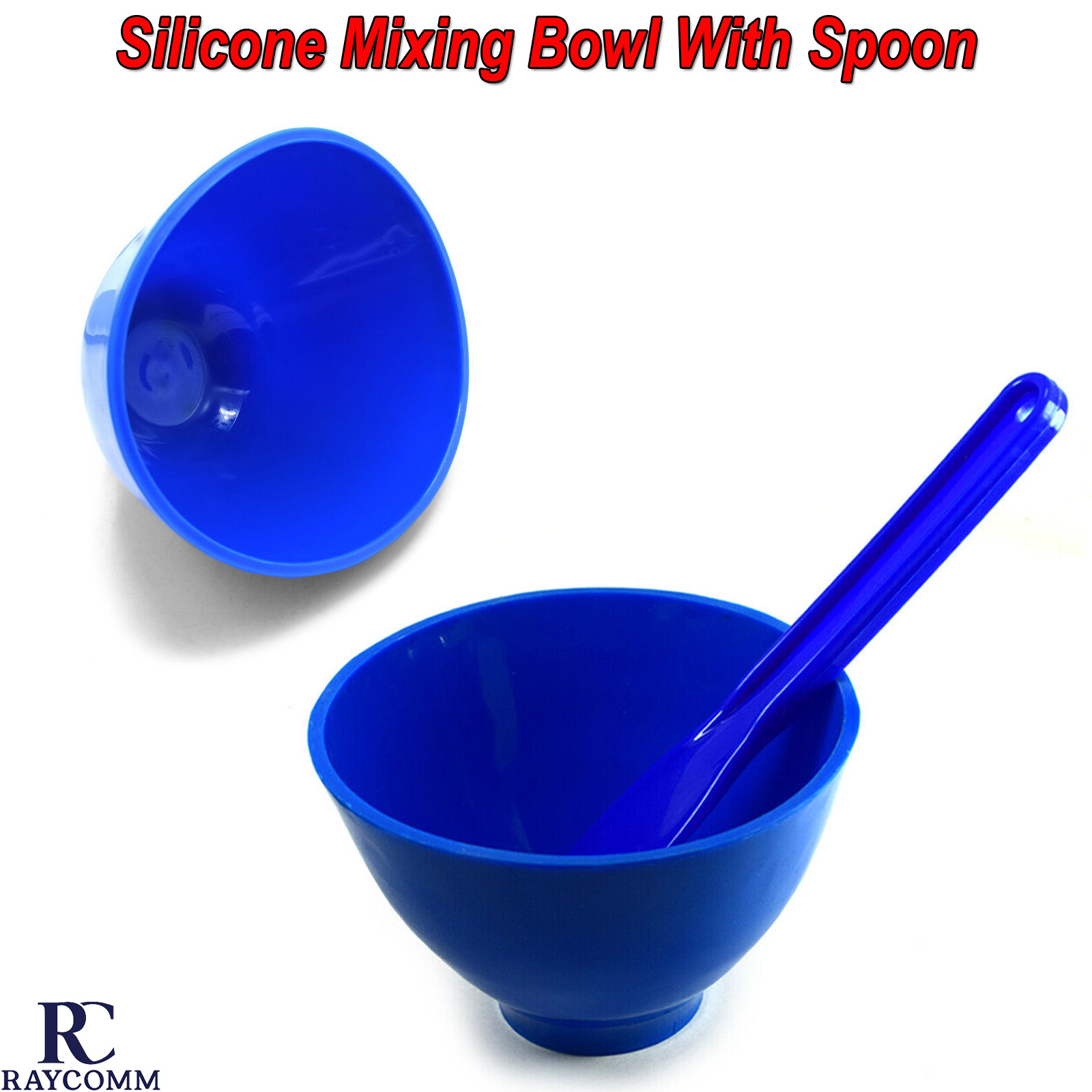 Dental Silicon Mixing Bowl With Plastic Spoon Blue Hygienist Mixing Spatula Tool