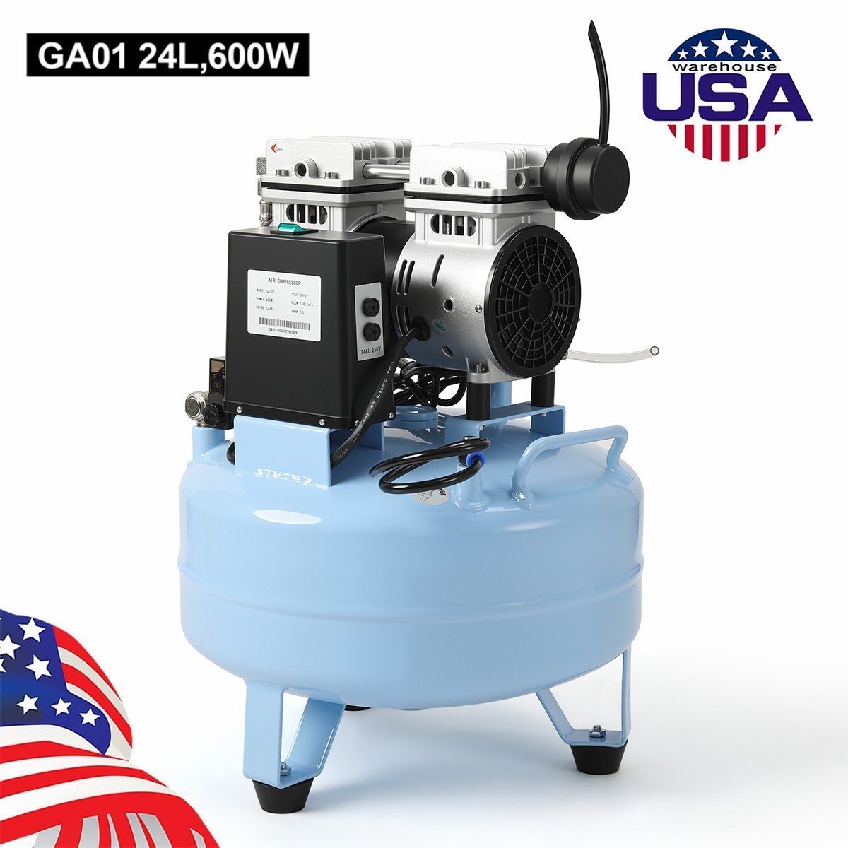 600W Portable 24L Dental Oilless Air Compressor GA01 for Dental Unit Chiar