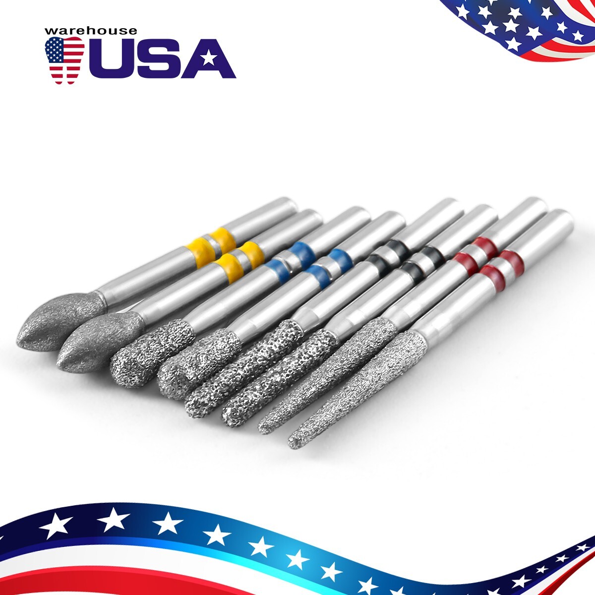 AZ Dental Zirconia Oxide Cutting Diamond Burs ceramic Drills FG1.6mm 10Pcs/Pack