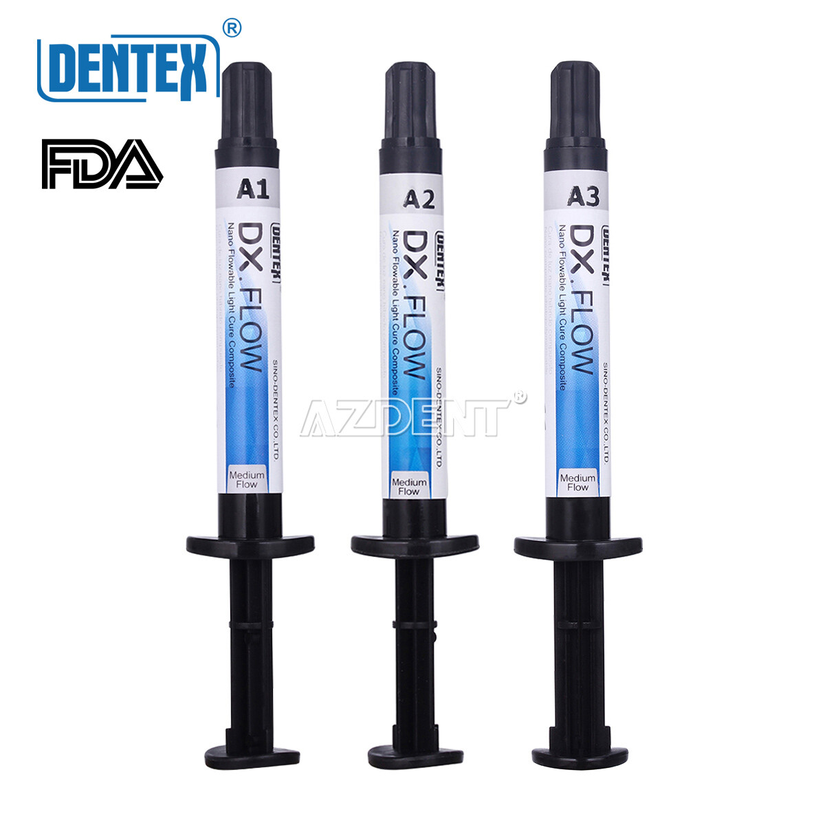 USA DX.Flow Dental Composite Resin A1 A2 A3 Flowable Light Cure Medium Flow