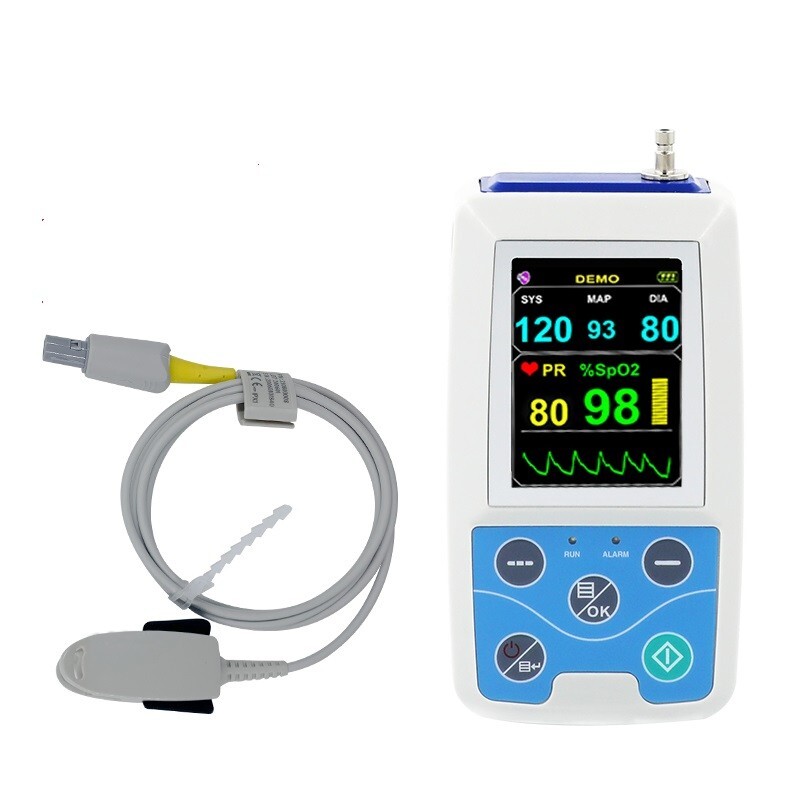 PM50 24-Hr Ambulatory NIBP Blood Pressure Holter & SPO2 Monitor – ABPM Recorder