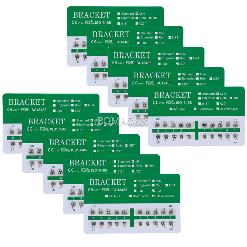 100 kits dental monoblock metal bracket bracket mini MBT 022 345 hooks 20pcs/kit