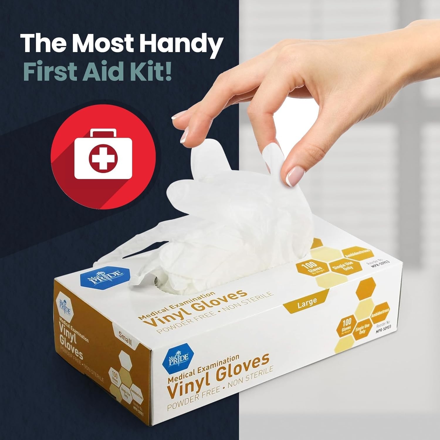 Latex & Rubber-Free Large Vinyl Gloves – 100 Count for Medical and Food Handling