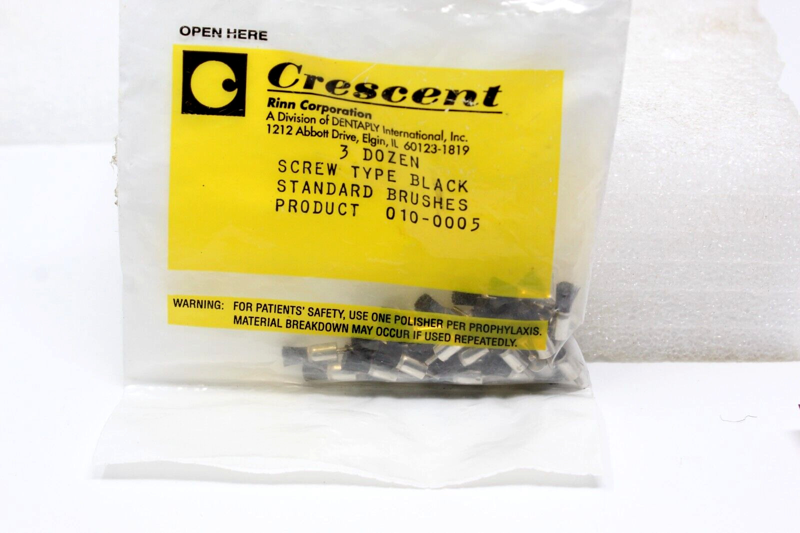 Crescent Screw Type Black Standard Brushes ~ Pack of 36