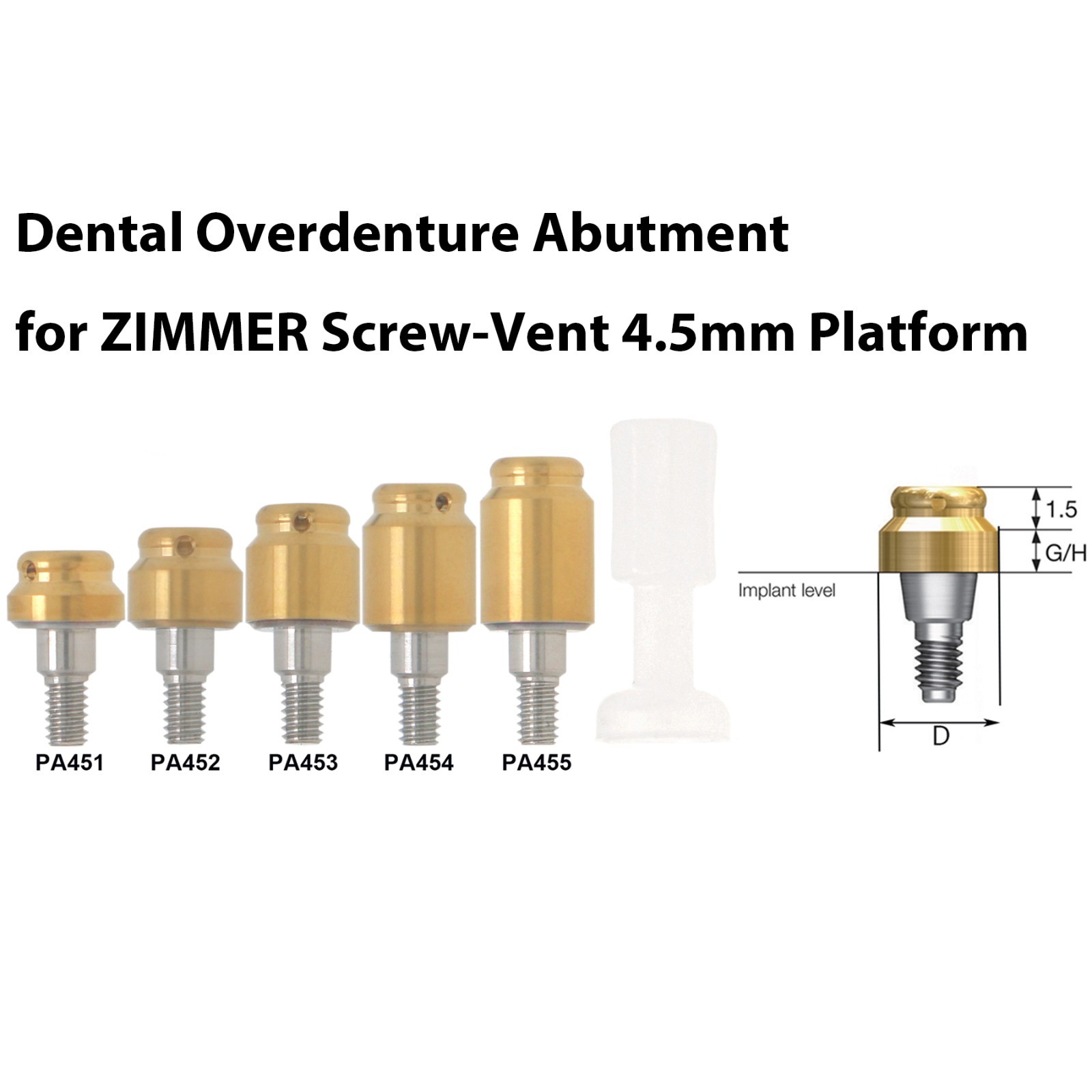 Titanium Dental Overdenture Locator Abutment Fit Multiple Major Implant Systems