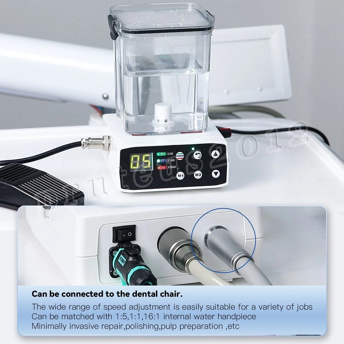 Dental Brushless LED Electric Micro Motor &Water Fit 1:5/1:1/16:1 for Practice