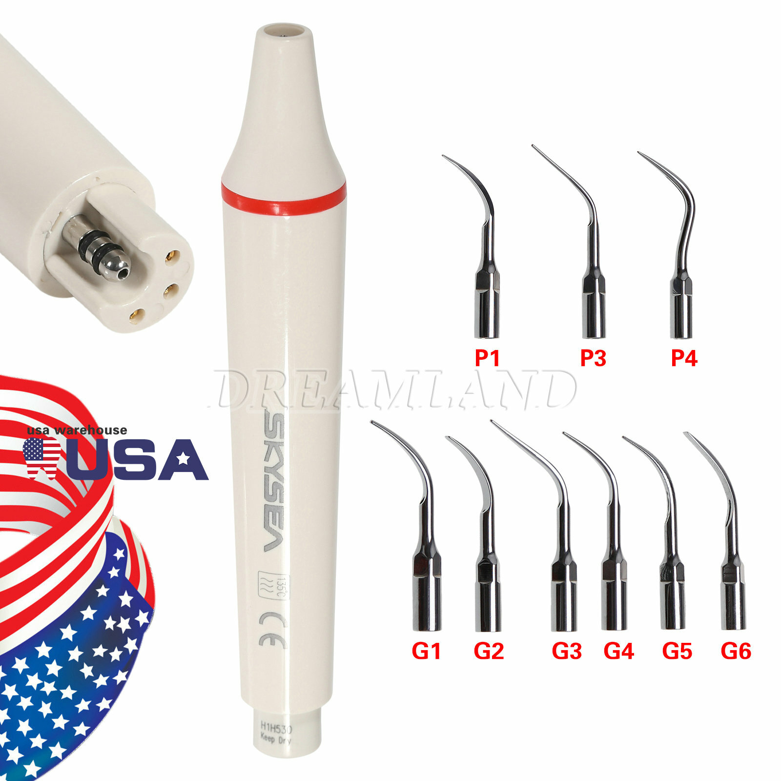 SKYSEA Dental Scaler Handpiece / Scaling Perio tips fit Woodpecker Cavitron EMS
