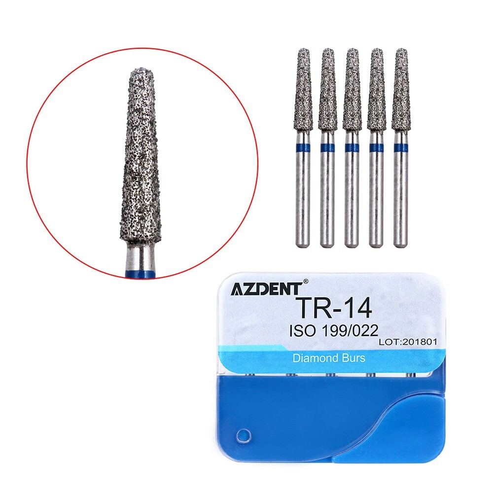 100pcs Dental Diamond Friction Grip Burs for High Speed Handpiece Medium 1.6mm