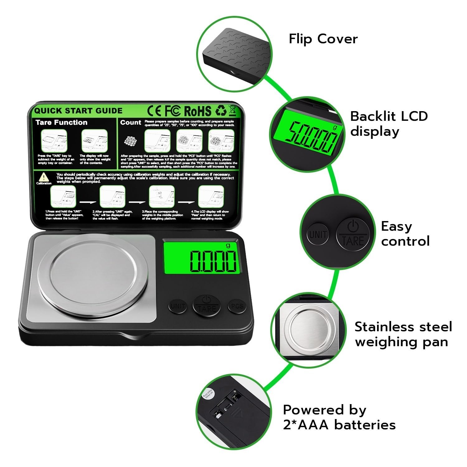 Wigearss Digital Milligram Scale 50g x 0.001g Precision Scale