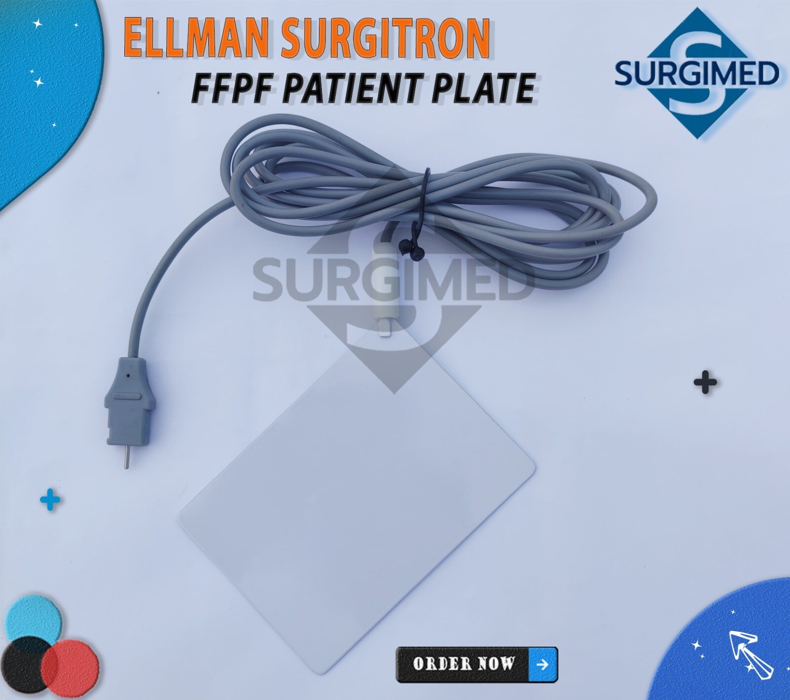 Ellman Surgitron H4 Grounding Patient Plate Reusable-Valley Lab Connector CE/FDA