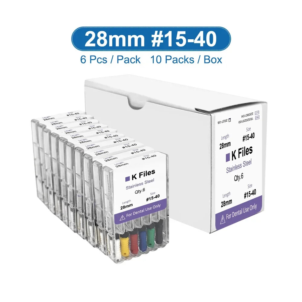 Dental Endo File Hand Use K/H/R Files 21/25/28mm Stainless Steel Root Canal File