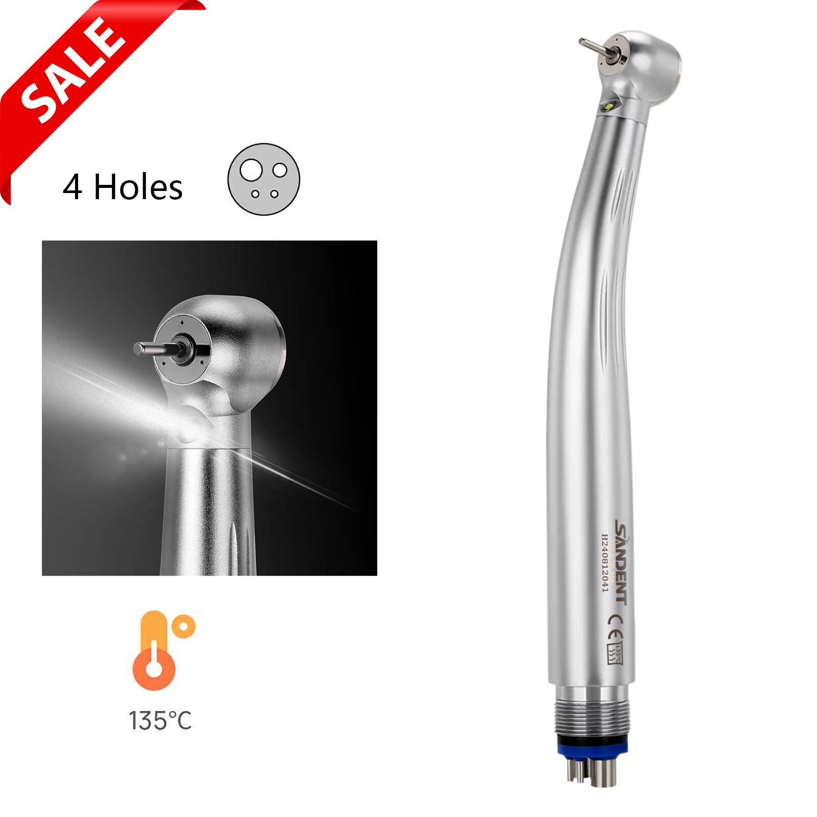 1-10 PCS SANDENT Dental LED E-Generator High Speed Handpiece Push 4 H Ceramic po