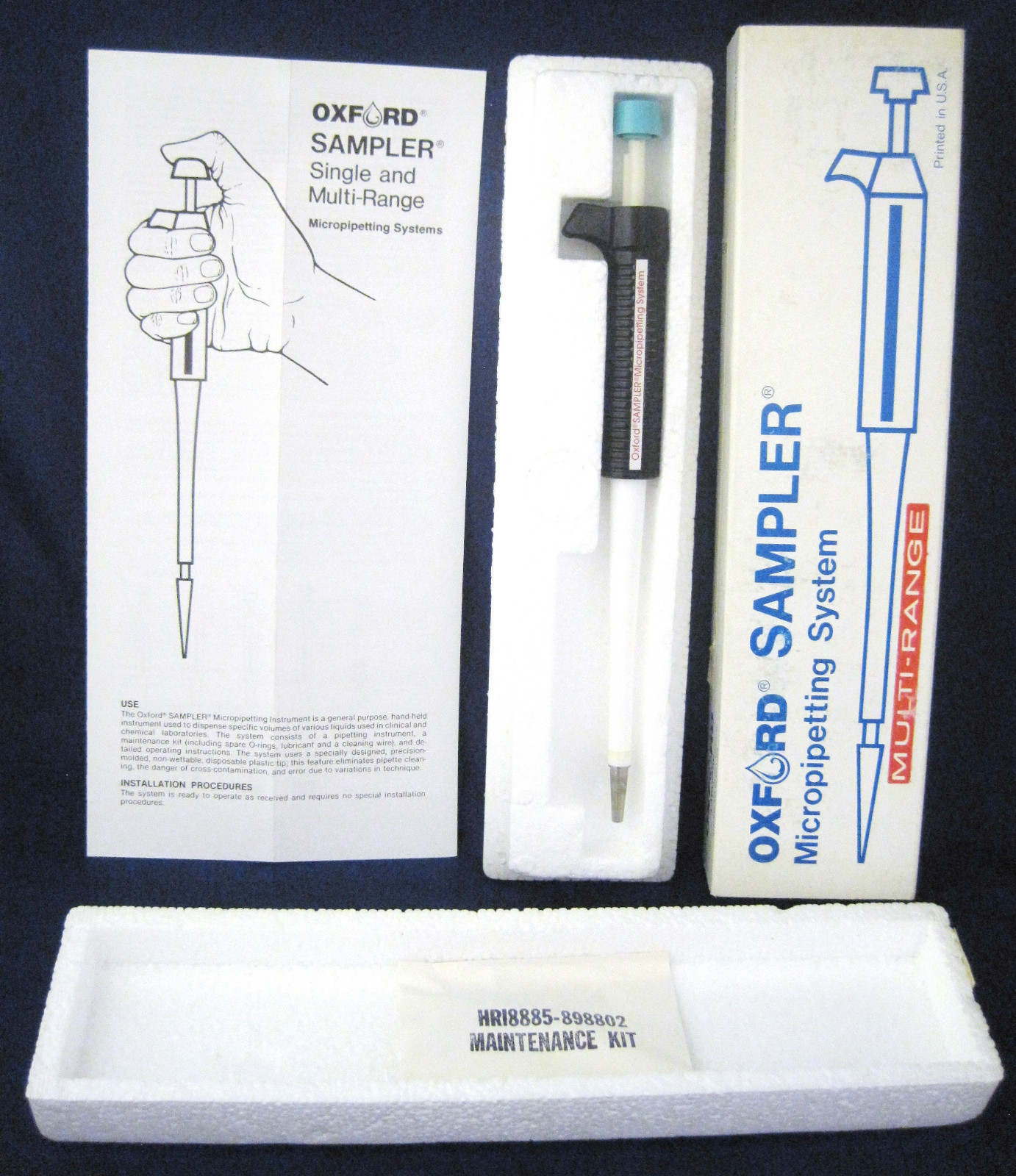 NEW Oxford 10uL, 25uL Multi-Range Micro Pipette P-8000 Precision Sampler Pipet