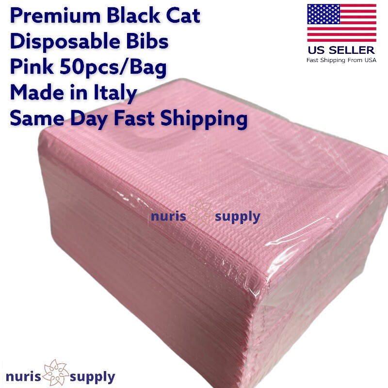 Pink Bibs Dental Disposable Tattoo Piercing Surgical Medical Absorbent 50/Bag