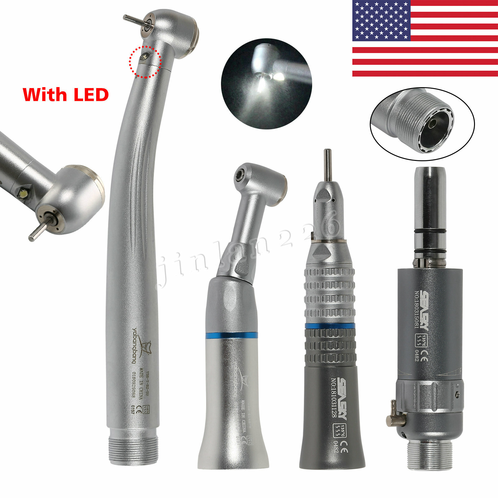 NSK Style Dental Pana Max LED High low Speed Handpiece 2/4 Hole Air Turbine kit