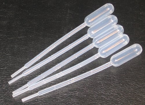 1 ml Durable Dropper Pipette Transfer Graduated Disposable Plastic X 6