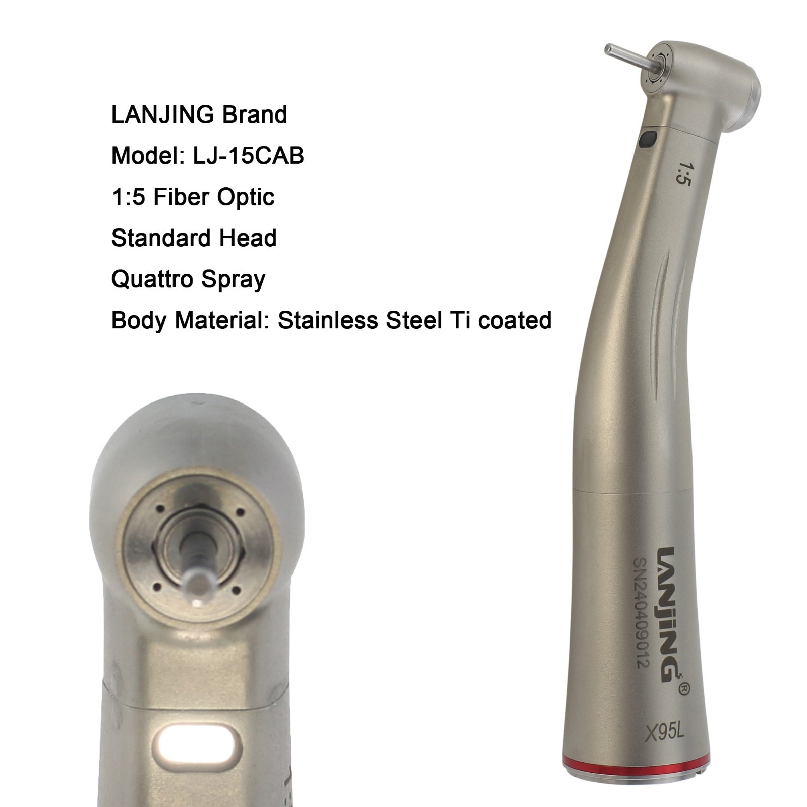 Dental Electric Handpiece 1:1 1:5 Contra Angle Fiber Optic Mini Bien Air KaVo