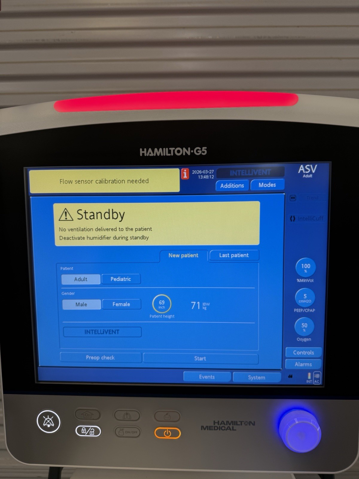 Hamilton G5 Ventilator YEAR 2020 2021 Extremely Low Hours