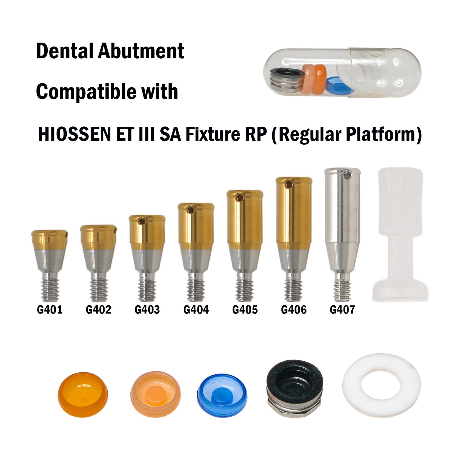 US Hiossen ET Implants Overdenture Regular Locator Abutment & Male Cap Inserts