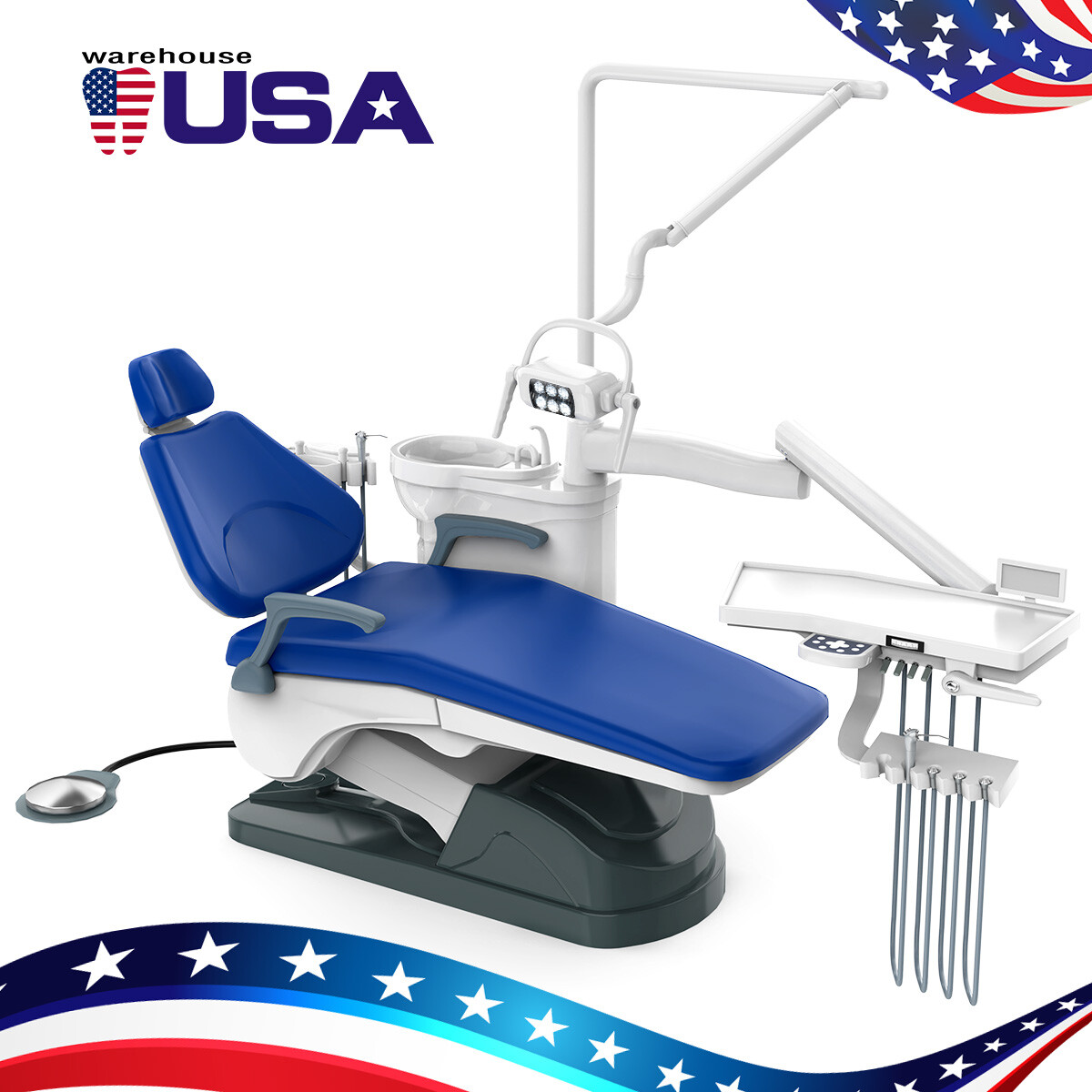 Dental Unit Chair Computer Controlled DC Motor PU Leather/22L Autoclave Steam