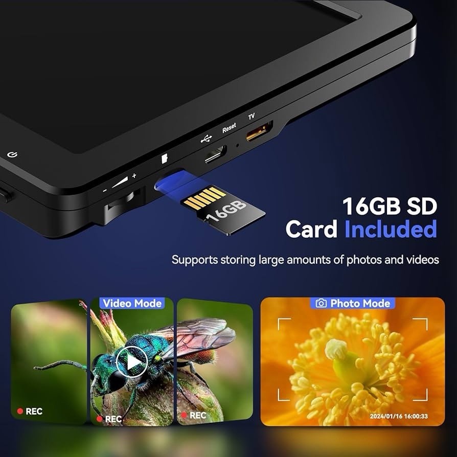 TOMLOV DM9 Max 10.1″ IPS HDMI Digital Microscope 1500X 20MP HD Coin Magnifier