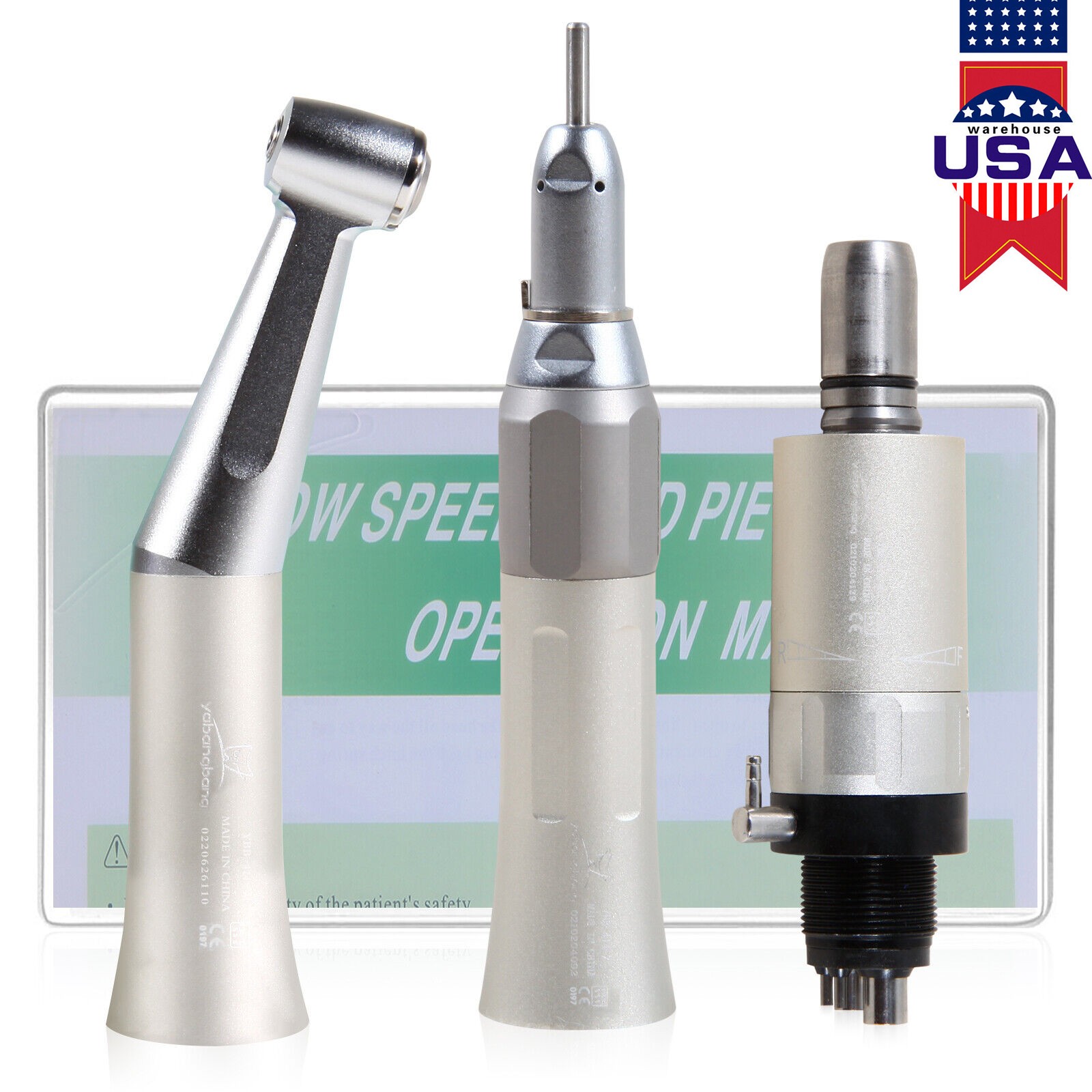 Dental Low Speed Handpiece Push Button Contra Angle Straight Motor 2/4H Slow OR