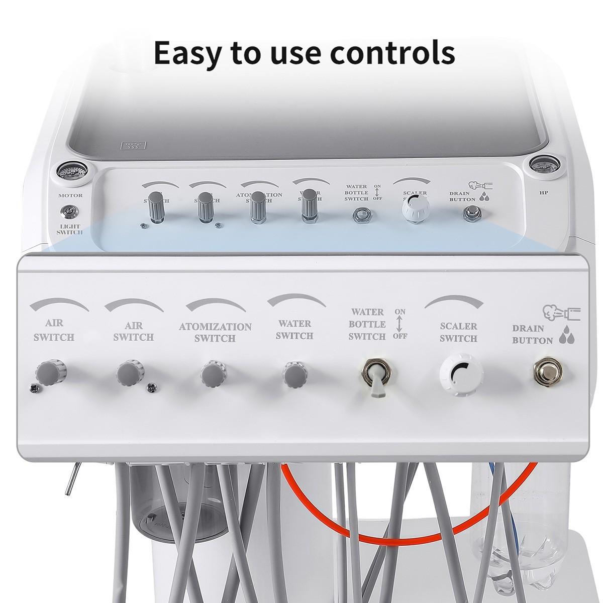 Portable Dental Mobile Delivery Unit with Compressor/handpiece air scaler kit