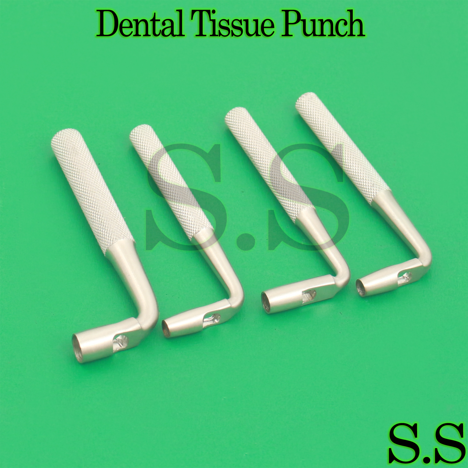Dental Tissue Punch Curved 4mm, 5mm, 6mm, 8mm Implant Surgical 4 Pcs Instruments