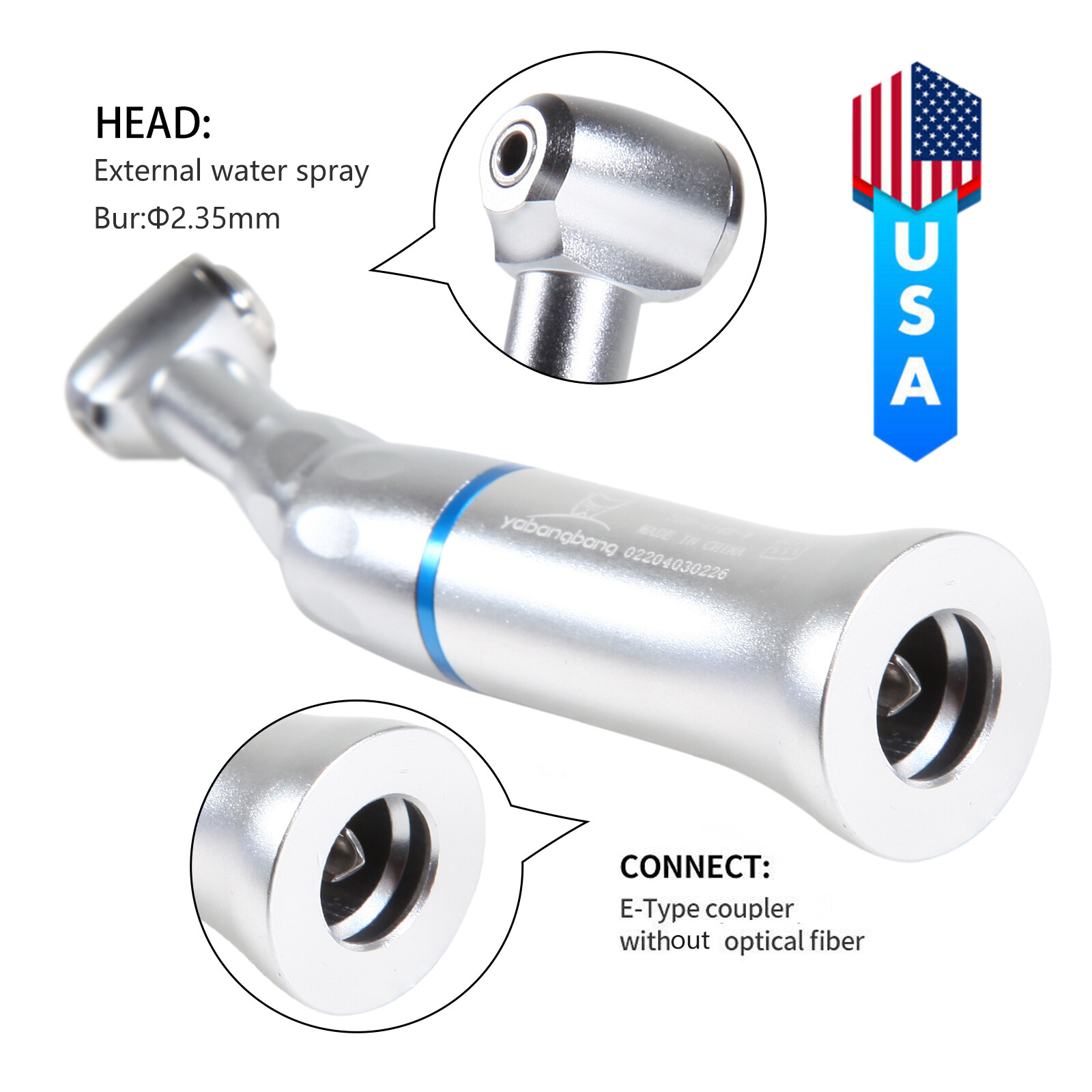 NSK Style Dental Slow Low Speed Handpiece Push Contra Angle Air Motor 1:1 YAD