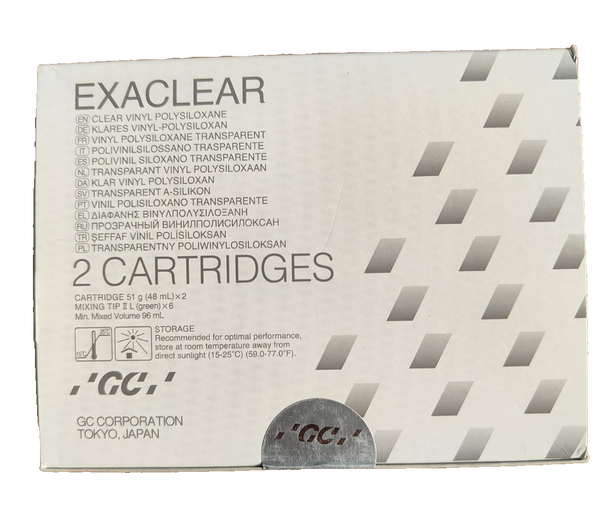 GC Exaclear Clear Vinyl Polysiloxane VPS Bite Registration (2x48ml) cartridges