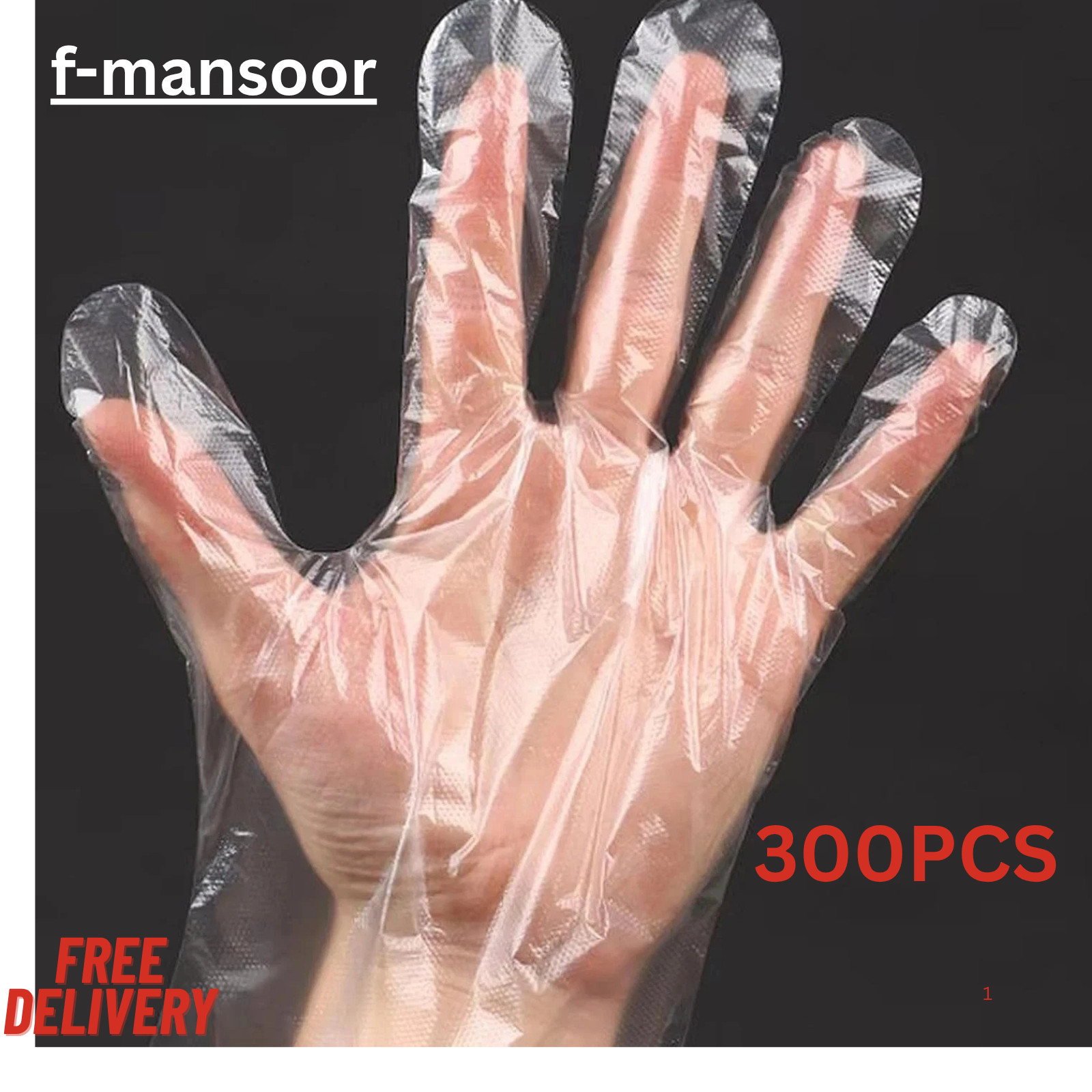 300 Count Disposable Poly Plastic Gloves for Cooking, Food Prep and Food Service