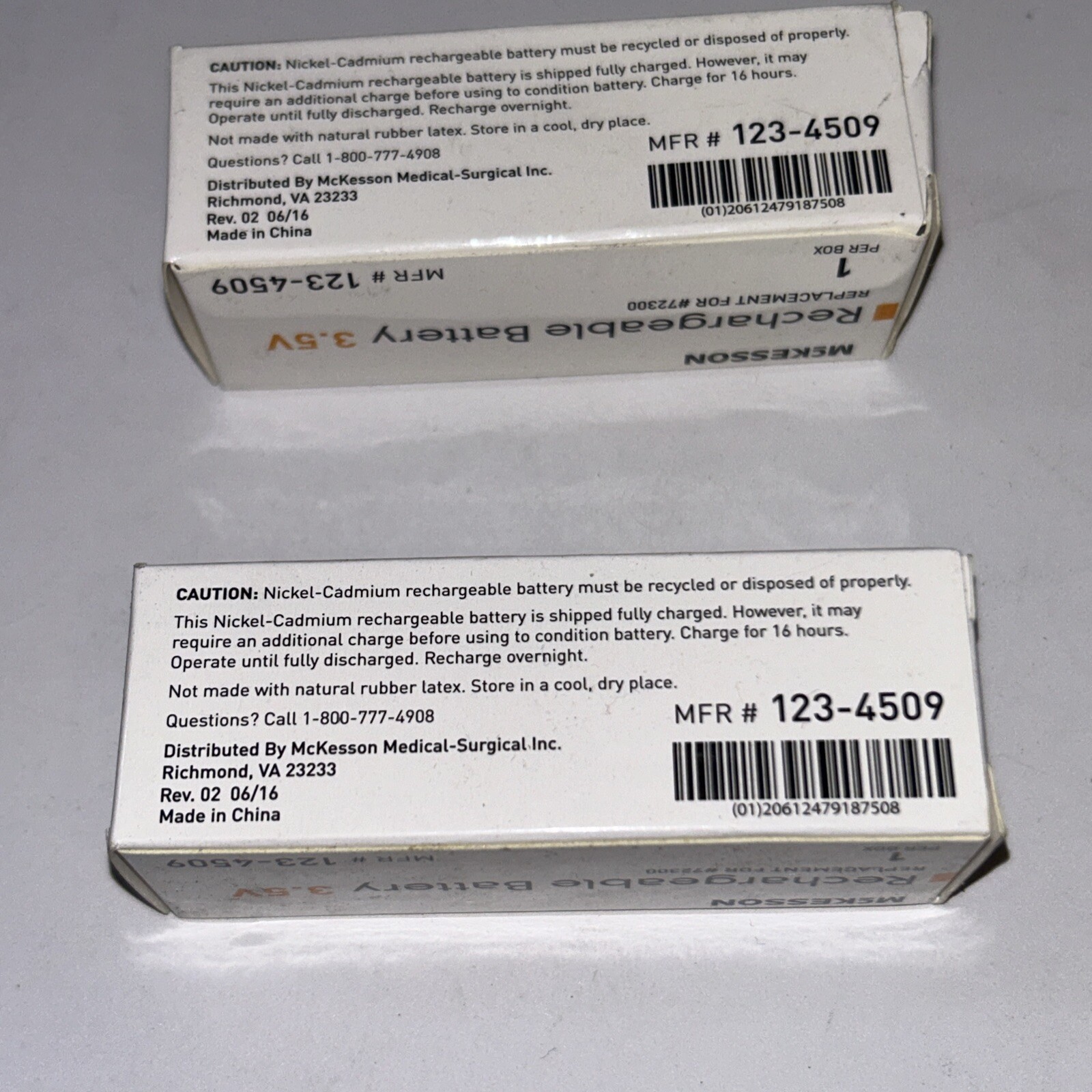 McKesson Rechargeable Battery -72300 NiCad 3.5V Replacement Set Of 2 NEW!