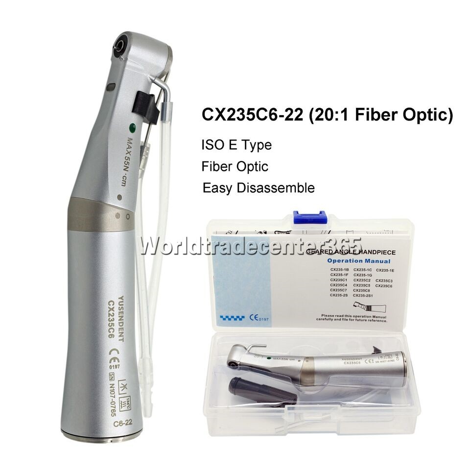 DMXDENT Dental Surgical 20:1 Contra Angle Implant Handpiece Fiber Optic / No LED