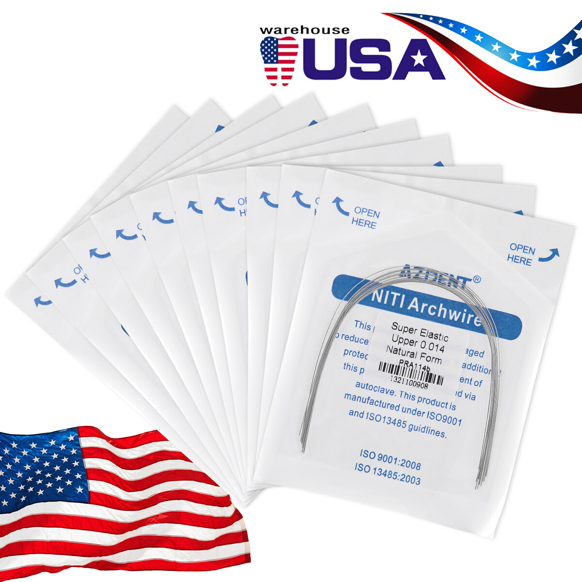 AZDENT Dental Orthodontic Super Elastic Round Niti Arch Wire Nature Form Wires