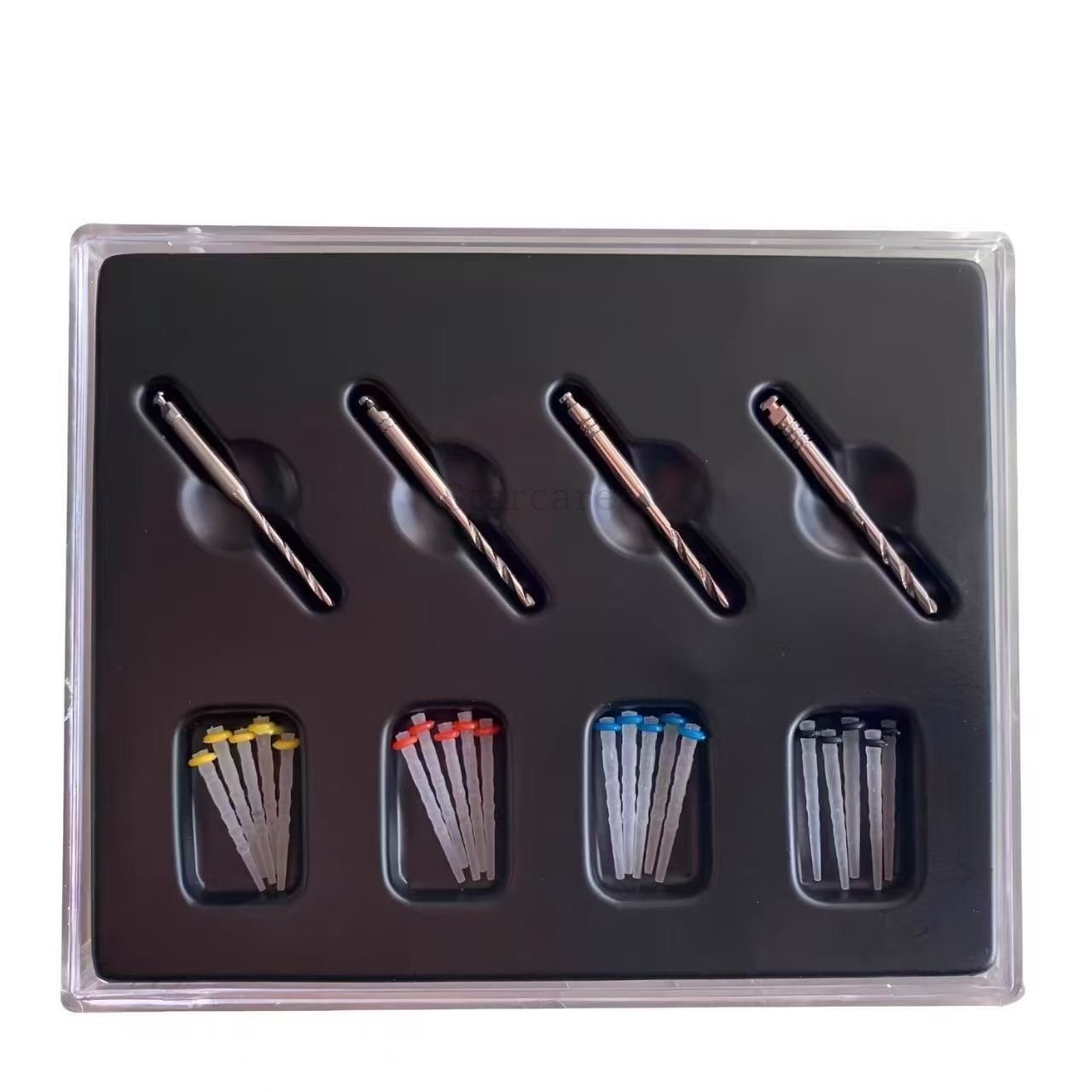 20Pcs Dental Endo Fiber Post Quartz Screw Posts Thread 1.2-1.6mm with Drills Kit