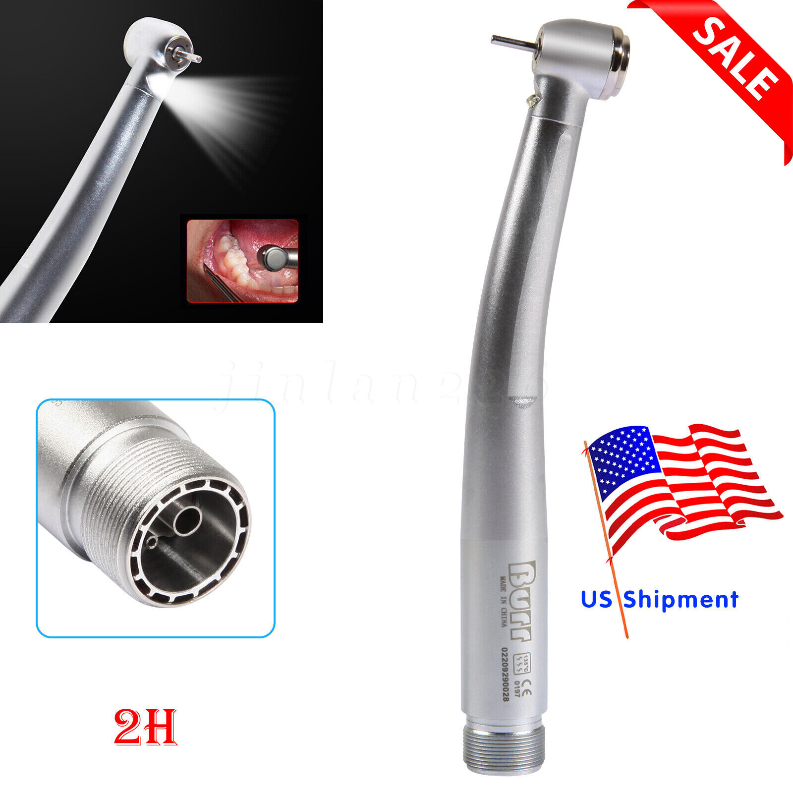 NSK Style Dental Pana Max LED High low Speed Handpiece 2 Hole Air Turbine kit