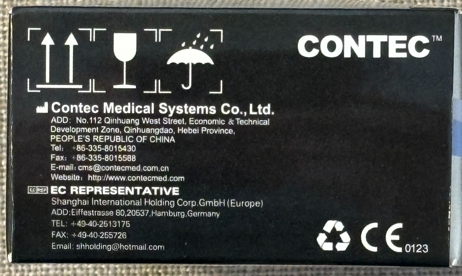 CONTEC CMS50NA Fingertip Pulse Blood Oxygen Saturation Monitor Blue Oximeter