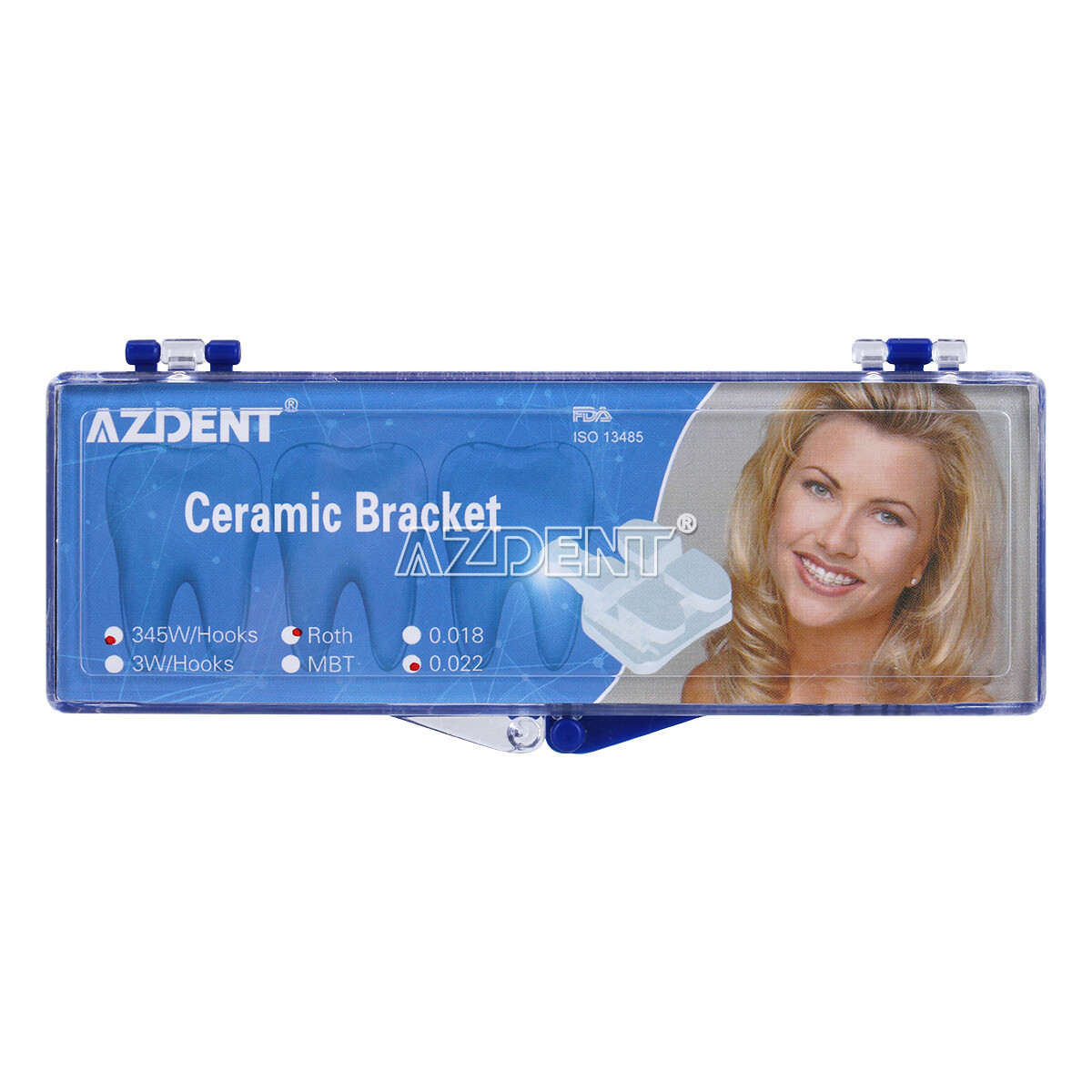 Dental Orthodontic Clear Ceramic Bracket Braces MBT/ Roth 022/018 Hooks 3 4 5