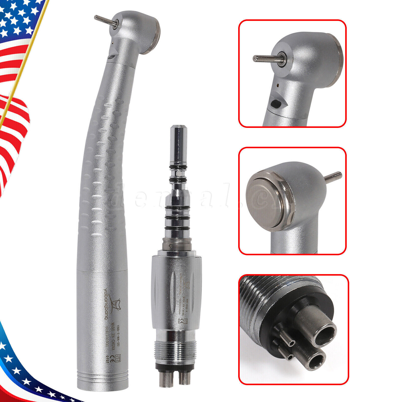 YD6 Dental LED Fiber Optic Handpiece High Speed 4Hole Quick Coupler KaVo Style