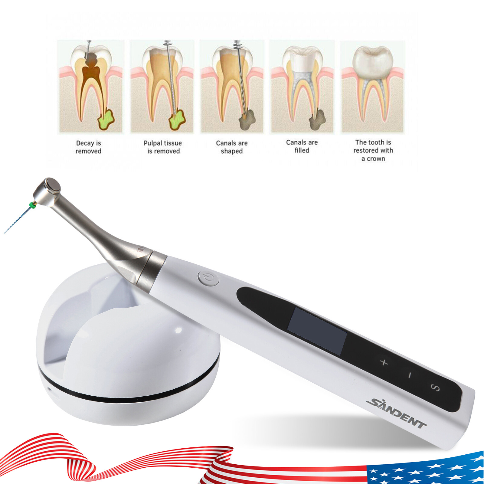 2 in 1 Wireless Dental Endo Motor Reciprocating with Built in Apex Locator LED