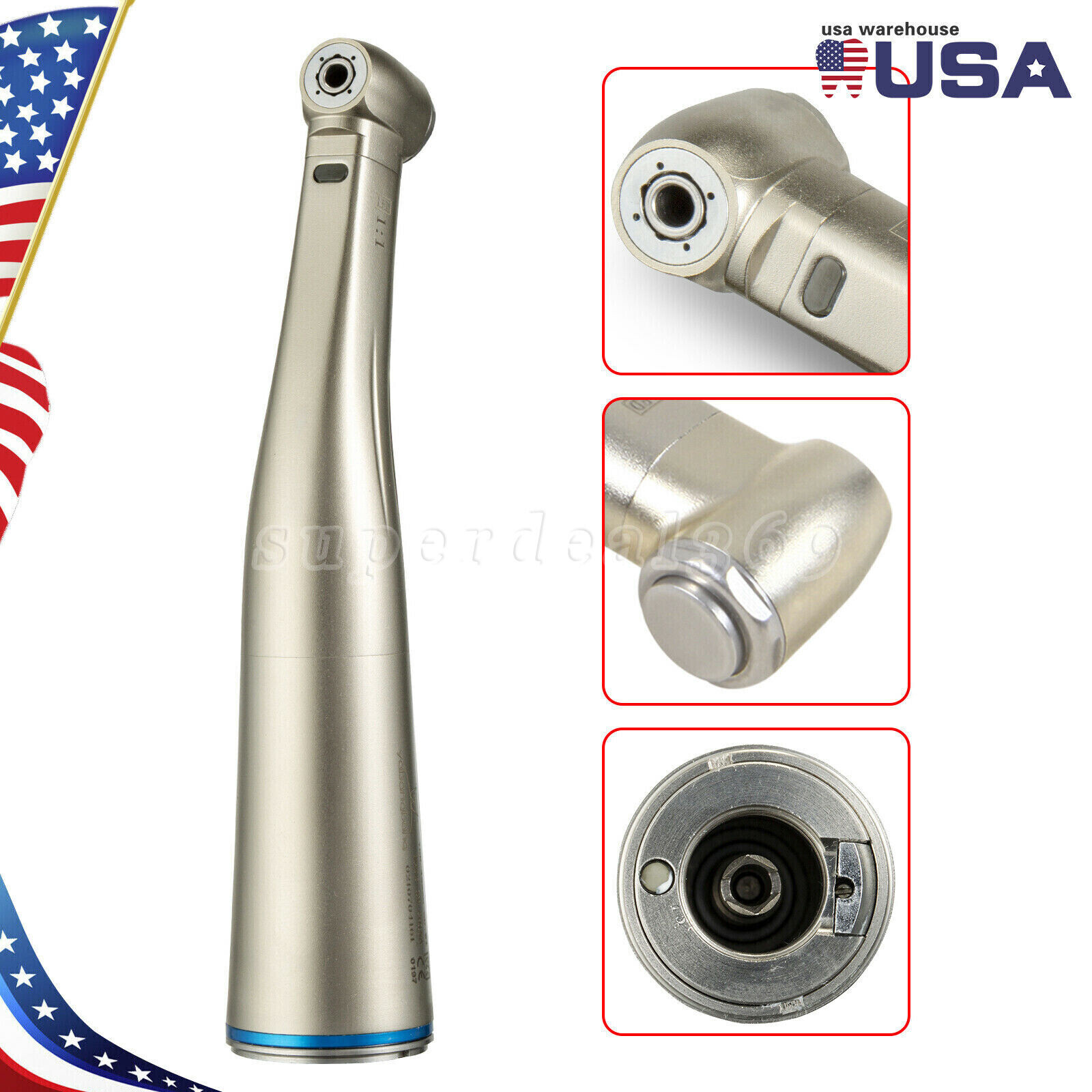 NEW Dental 1:1 (LED Fiber Optic) Low Speed Handpiece E-type Fit NSK DL